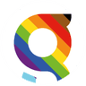 Rainbow gradient Global 'G' logo representing pride