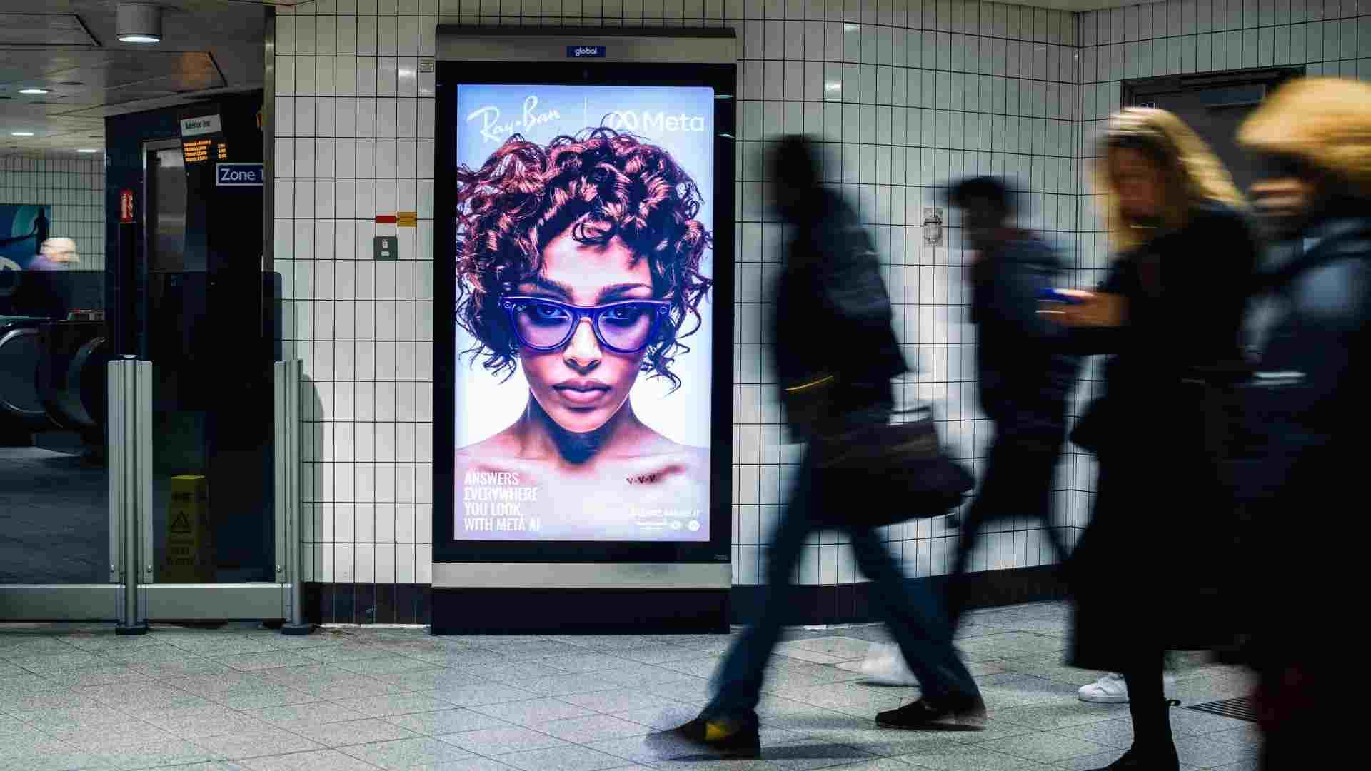 Poster in a busy tube station