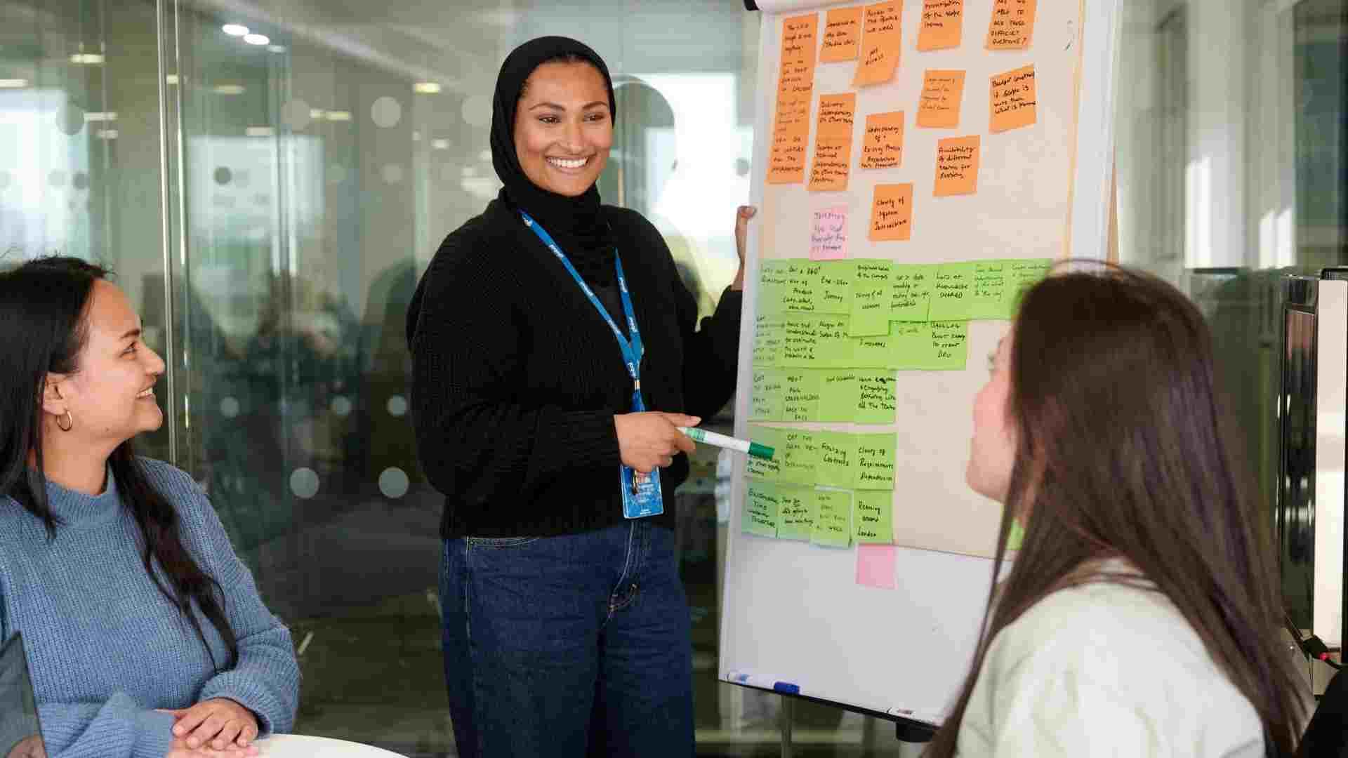 A group of smiling Globallers in a meeting setting